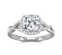 Molioaki Verlobungsring Damen 925 Sterling Silber Silberringe Kissen Stein quadratisch Ehering Trauring Frauen 1ct 5A Zirkonia Verlobungsringe mit Geschenkbox Verlobung Hochzeit Geschenk-52