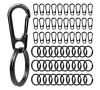 Molirex 30 Stück Karabiner Schlüsselanhänger, Karabinerhaken Klein Schlüsselringe, Schlüsselring mit Karabiner Metall Mini Schlüsselkarabiner für Schlüssel Rucksäcke Auto Haus Camping Reisen, Schwarz