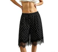 Moliuoly White Lace Lounge Pants Women Elastic Waist Summer | Soft polyester fabric, elastic waistband, medium stretch, solid white color, summer breathable