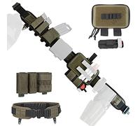 Molle Battle Belt Set Verstellbar, Taktischer Gürtel Mit Taktisch Open Top Triple Mag Pouch, Mit 5,56 M4 M16 Magazine & Tactical Molle Waist Bag & Tactical Tourniquet,Rg