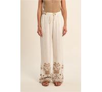 molly bracken - Marlenehose mit Ethno-Stickerei beige - Gr. - M
