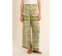 molly bracken - Weite Stoffhose mit hohem Bund und Muster grün - Gr. - XS