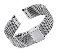 Molnija Milanaise Uhrarmband Edelstahl Mesh 18mm 20mm 22mm 24mm Silber/Schwarz/Gold/Roségold Armband Uhr Ersatz Band extra Dick 3mm