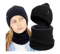 molti Kinder Beanie und Schlauchschal - Merino Wolle, Strickmütze und Loop Schal für Jungen & Mädchenwarm & atmungsaktiv, Frühling & Herbst, in 5 Farben