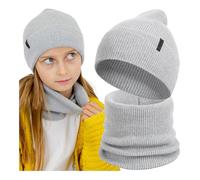 molti Kinder Beanie und Schlauchschal - Merino Wolle, Strickmütze und Loop Schal für Jungen & Mädchenwarm & atmungsaktiv, Frühling & Herbst, in 5 Farben