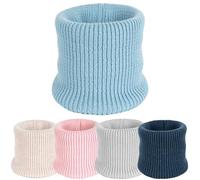 molti Kinder Winter Loop Schal Schlauchschal gestrickt aus 100% Merinowolle - Warmer Schal - In 5 Farben erhältlich - Atmungsaktiv & Weich (Hellblau)