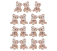 MOLUCKFU 15 Stück Kleiner Bär Beflockte Bärenfiguren aus Plüsch Weiche Kleiner Ebene Dekoration für Selbstgemacht Schmuck Hochzeitsgastgeschenke und Babyparty Accessoires
