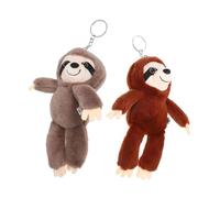 MOLUCKFU 2 Stück Faultier Plüsch Schlüsselanhänger Weich Leicht Kuscheltier Anhänger für Taschen Schlüssel Handys Niedlich Entspannend Dekorativ Bag Hanging Pendants