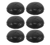 MOLUCKFU 6 Stück Schwarze Runde Vintage Pu Lederknöpfe zum Annähen Ersatzknöpfe für Jacken und Mäntel Handgenäht Klassischer Stil für Damen und Herren