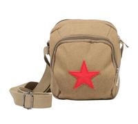 MOLUCKFU Geräumige Handtasche aus Canvas in Khaki, stilvolle Vintage Sterntasche als Umhängetasche für Damen und Outdoor Aktivitäten