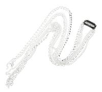 MOLUCKFU Haarkette mit Strasssteinen und Langer Haltbarkeit, Silberne Aluminium Haarspange mit Punk Stil für Mädchen und Frauen im Straßenmode Look