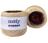 Moly Pastel Bobbel Farbverlaufsgarn | 250g 1000m | Ombre Häkel- und Strickgarn | Baumwoll-Acryl-Mischung für Tücher, Schals, Cardigans und Sommerprojekte (1033)