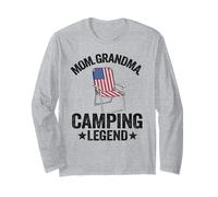 Mom Grandma Camping Legend Amerikanische Flagge Frauen Camping Langarmshirt