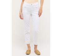 Mom-Jeans ANGELS "DARLEEN CROP TU", Damen, Gr. 38, N-Gr, weiß, Denim/Jeans, Obermaterial: 67% Baumwolle, 31% Polyester, 2% Elasthan, unifarben, straight fit 7/8-Länge, Jeans Mom-Jeans, im Five-Pocket