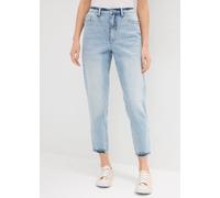 Mom-Jeans BONPRIX, Damen, Gr. 44, N-Gr, blau (eisblau denim used (länge: regulär)), Obermaterial: 99% Baumwolle, 1% Elasthan, loose fit, Jeans, Loose Fit, Stretch-Anteil, 5-Pocket-Design (26607265-44)