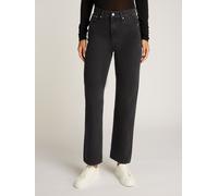 Mom-Jeans CALVIN KLEIN JEANS "HIGH RISE STRAIGHT", Damen, Gr. 31, Länge 30, schwarz (denim schwarz), Denim/Jeans, Obermaterial: 100% Baumwolle, unifarben, straight fit, Jeans Mom-Jeans, leichte Stoned
