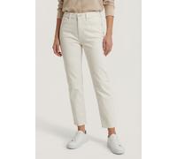 Mom-Jeans CALVIN KLEIN JEANS "MOM JEAN", Damen, Gr. 33, Länge 32, chalk weiß, Web, Obermaterial: 98% Baumwolle, 2% Elasthan, unifarben, gerade, unten schmal normal, Jeans, Regular fit mit schmaler Bei