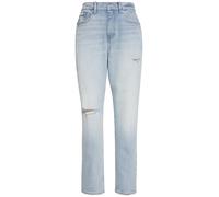 Mom-Jeans CALVIN KLEIN JEANS "NEW MOM JEAN", Damen, Gr. 32, Länge 30, bowery, Denim/Jeans, Obermaterial: 99% Baumwolle, 1% Elasthan, gerade, unten schmal lang, Jeans, mit Markenlabel am Bund (39840804