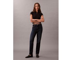 Mom-Jeans CALVIN KLEIN JEANS "NEW MOM JEAN", Damen, Gr. 33, Länge 32, blau (thompson), Denim/Jeans, Obermaterial: 99% Baumwolle, 1% Elasthan, gerade, unten schmal lang, Jeans, mit Markenlabel am Bund