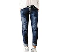 Mom Jeans Damen, Palazzo Jeans Damen, Einfarbige Gerade Röhrenhose Lässig Modisch Schmal Geschnitten Elastische Denim Hose Leggings Gr. 48, Outlet Shop