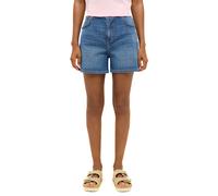 Mom-Jeans MUSTANG "Damen Style Charlotte Shorts", Damen, Gr. 30, blau (782 mittelblau), Denim/Jeans, 99% Baumwolle, 1% Elasthan, unifarben, bequem, Jeans (15166463-30) 782 mittelblau