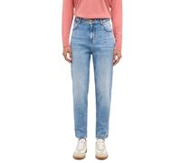 Mom-Jeans MUSTANG "Damen Style Charlotte Tapered", Damen, Gr. 29, Länge 32, 585 mittelblau, Denim/Jeans, 99% Baumwolle, 1% Elasthan, unifarben, bequem, Jeans (13006145-29) 585 mittelblau