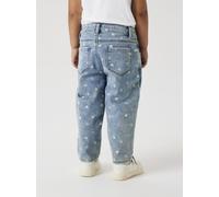 Mom-Jeans NAME IT "NMFBELLA MOM SHAPED JEANS 3555-ON NOOS", Mädchen, Gr. 86, N-Gr, blau (medium blau denimaop:hearts), Denim/Jeans, Obermaterial: 74% Baumwolle, 24% Polyester, 1% Elasthan, 1% Viskose,