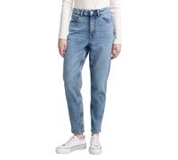 Mom-Jeans TOM TAILOR DENIM, Damen, Gr. 26, N-Gr, blau (used mid stone blau denim), Denim/Jeans, Obermaterial: 99% Baumwolle, 1% Elasthan, unifarben, skinny fit knöchelfrei, Jeans, im Five-Pocket Style