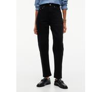 Mom-Jeans TOMMY JEANS "90'S MOM HIGH TAPERED DI4187", Damen, Gr. 31, Länge 28, schwarz (denim schwarz), Denim/Jeans, Obermaterial: 99% Baumwolle, 1% Elasthan, clean, bequem lang, Jeans, Baumwollmischu