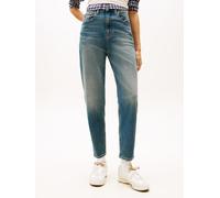 Mom-Jeans TOMMY JEANS "MOM JEAN UH TPR", Damen, Gr. 30, Länge 28, denim schwarz1, Denim/Jeans, Obermaterial: 99% Baumwolle, 1% Elasthan, regular fit knöchelfrei, Jeans, mit Logo-Stickereien, in knöche