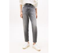 Mom-Jeans TOMMY JEANS "MOM JEAN UH TPR", Damen, Gr. 30, Länge 30, schwarz (denim schwarz3), Denim/Jeans, Obermaterial: 99% Baumwolle, 1% Elasthan, unifarben, regular fit knöchelfrei, Jeans Mom-Jeans,