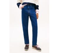 Mom-Jeans TOMMY JEANS "MOM JEAN UH TPR", Damen, Gr. 31, Länge 28, denim schwarz, Denim/Jeans, Obermaterial: 99% Baumwolle, 1% Elasthan, unifarben, regular fit knöchelfrei, Jeans, mit Logo-Stickereien,