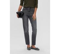 Mom-Jeans VERO MODA "VMNICKIE HR MOM JEANS BLACK MIX NOOS", Damen, Gr. 29, Länge 32, grau (medium grau denim detail:ra226), Denim/Jeans, Obermaterial: 99% Baumwolle, 1% Elasthan, leichte Abriebeffekte