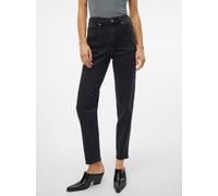 Mom-Jeans VERO MODA "VMTESSA HR MOM JEANS RA220 GA NOOS", Damen, Gr. 32, Länge 34, blau (dunkelgrau denim), Denim/Jeans, Obermaterial: 99% Baumwolle, 1% Elasthan, unifarben, bequem knöchellang, Jeans