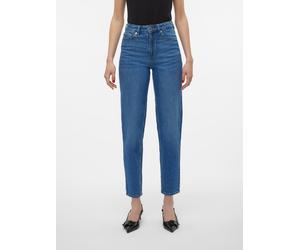 Mom-Jeans VERO MODA "VMTESSA HR MOM JEANS RA380 GA", Damen, Gr. 28, Länge 30, blau (medium blau denim), Denim/Jeans, Obermaterial: 99% Baumwolle, 1% Elasthan, unifarben, Jeans Mom-Jeans (39992714-28)