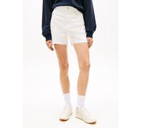 Jeansshorts TOMMY JEANS "MOM SHORT BJ4199", Damen, Gr. 32, N-Gr, denim weiß, Denim/Jeans, Obermaterial: 92% Baumwolle, 8% Polyester, unifarben, straight fit kurz, Jeans Jeansshorts, High Waist im 90s 