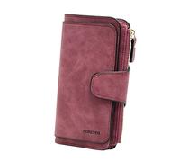 Momolaa Geldbörse Damen Groß im Langformat, RFID Schutz Portemonnaie Lang Portmonee Leder Große Kapazität Brieftasche mit Kartenfächer und Kleingeldfach Damenportemonnaie Damengeldbeutel Damenbörse