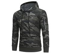 Momolaa Herren Hoodie Pullover Rundhals Langarm Pulli Streetwear Sweatjacke Pullover Hoodie Sweatshirt Unisex Pullover mit Kapuze Oversized Hoodie Casual Tops Sportbekleidung mit Tasche (Green, M)