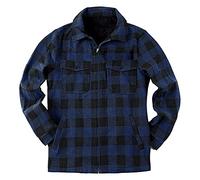 Momolaa Holzfällerhemd Herren, Langarm Kariertes Bequemes Button-up Hemd Thermohemd Winterjacke Gefüttert Fleecefutter Schützendem Innenfutter Holzfäller Jacke