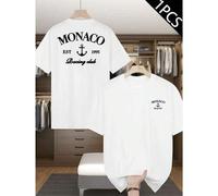 Monaco Anchor Graphic T-Shirt, Herren-T-Shirt mit beidseitigem Druck, modischer, lässiger Rundhalsausschnitt, 220 g/m² Baumwolle (1 Stück)