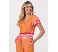MONACO blue Blusenshirt Charlotte mit Zipp 46 orange-pink