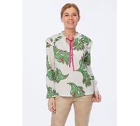 MONACO blue Blusenshirt Macro Floralprint 36 grün-pink