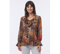 MONACO blue Blusenshirt mit Rüsche 38 orange