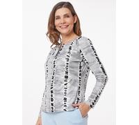 MONACO blue Blusenshirt mit Zierreißverschluss 38 schwarz-weiß-grau