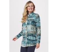 MONACO blue Hemdbluse Satinlederoptik 34 blau