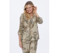 MONACO blue Kroko Blusenshirt mit Zipper 46 beige