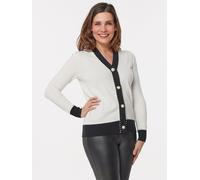 MONACO blue Strickjacke Schmuckknöpfe 34/36 creme-schwarz