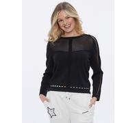 MONACO blue WEEKEND Pullover im Fantasiestrick 46/48 schwarz