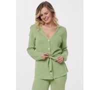 MONACO blue WEEKEND Strickhemd mit Bindegürtel 46/48 jade