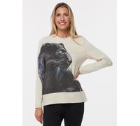 MONACO blue WEEKEND Sweatshirt Wild Cat Print 42 creme